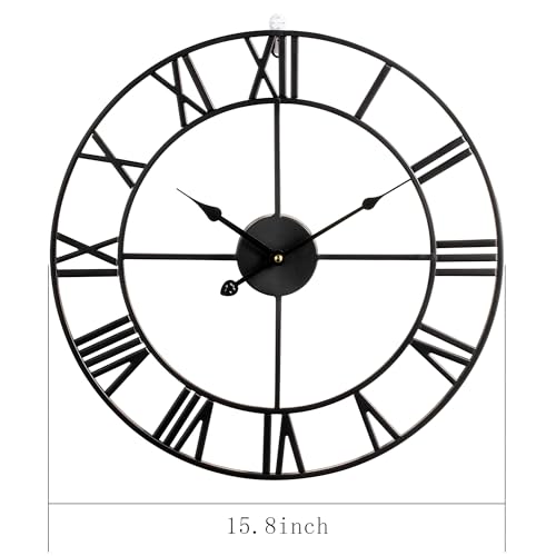 Reloj de pared redondo que funciona con pilas para decoración vintage en interiores 7
