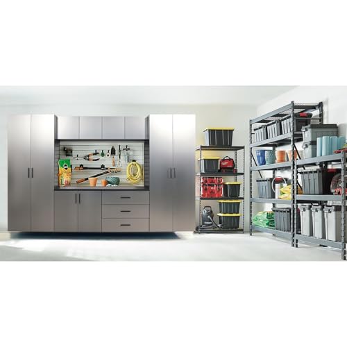 Image of Maykoosh Wall Mounted Storage Cabinet with Doors & Shelves Garage & Home Organization Metal /128x79x20 7 Piece Set