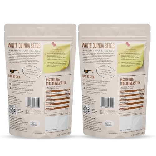 Image of Chef Urbano White Quinoa 1 kg (Pack of 2) | Saponin Free | Higher Mineral Content Than Rice | Rich in Protein & Fiber | Diabetic Friendly | Aids Weight Loss | Gluten Free | Vegetarian | Non GMO | Diet Food