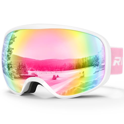 RIOROO Gafas de Esquí, Máscara Gafas Esqui Snowboard Nieve Espejo para Hombre Mujer Adultos Juventud Jóvenes OTG Compatible con Casco,Anti Niebla 100% Protección UV Gafas de Ventisca