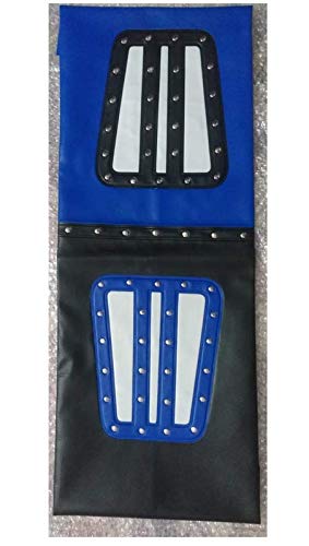 Leatherette Bike Seat Cover Black,Blue & White for Honda Dream Yuga-image-32