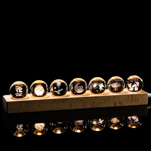 Image of Qianwei 3D Crystal Ball Lovers Crystal Lamp with Led Base - Best Valentines I Love You Gifts for Boyfriend Girlfriend Wife Husband - Rose Couples Cupid Wedding Gifts for Couple Lovers