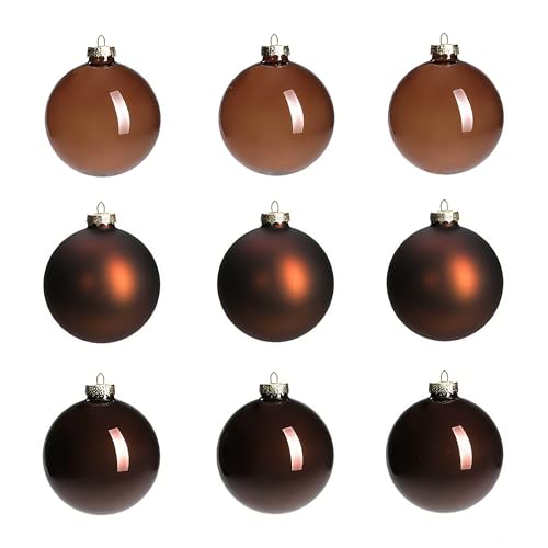 AOMOONOA Brown Glass Christmas Ball Ornaments for...