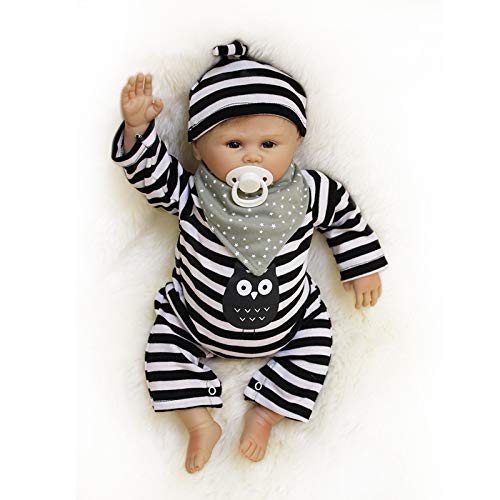 Nicery Bebe Reborn Silicona Muñecas Vinilo de Suave para Niños y Niñas Cumpleaños 18-20 Inch 48-50 cm Juguetes Reborn Baby Doll gx50-52oes