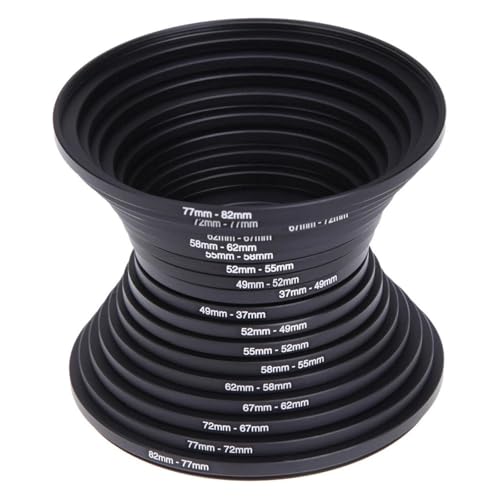 Step Up Rings 18-Pcs Metal Filter Adapter Set