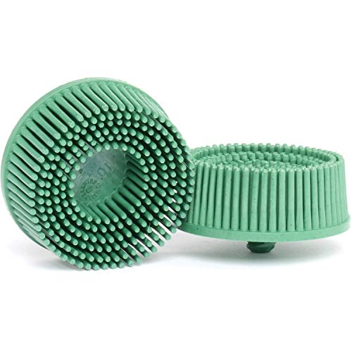3M MMM7524 2" ScotchBrite Roloc Bristle Discs 50 Grit Coarse Green