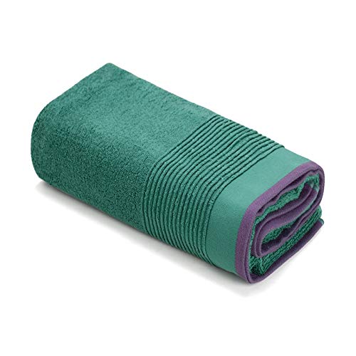 Himeya Large 100% Cotton Terry Melange Bath Towel - 75 x 150 cm, Lightweight & Quick-Drying, Ideal for Everyday Use - Pack of 1 for Ultimate Comfort and Convenience (Hunter Green/Ultra Violet)