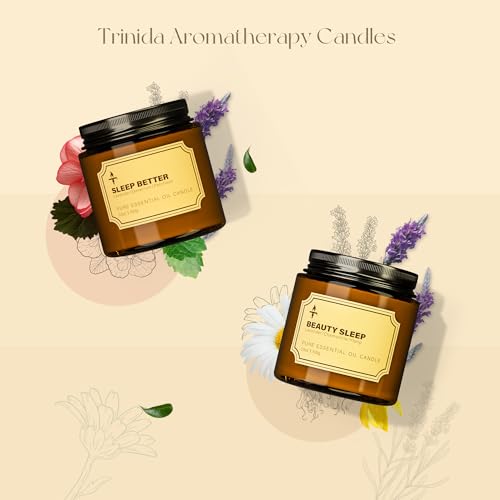 TRINIDa Sleep Candles Gifts for Women, 2 Apothecary Jars Lavender Scented Candles Gift Set for Anxiety Relief, Promotes Sleep, Relieves Stress - Image 3