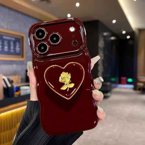 Coque iPhone 17 Pro Max ondulée rose fleur : le cadeau mignon parfait pour filles