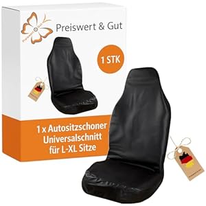 Preiswert & Gut Kunstleder Sitzbezug Schwarz Premium L