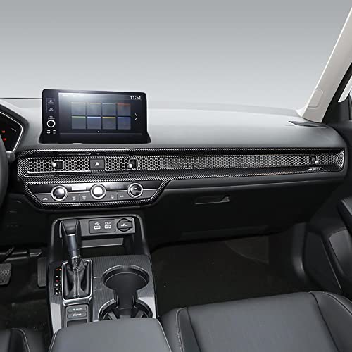 Image of Center Console Dashboard Cover Decals for 2022-2026 Honda Civic 11th Gen Accessories ABS Carbon Fiber Interior Stickers
