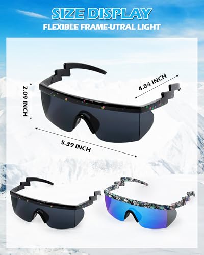 Vintage Semi-Rimless Sunglasses with 80s 90s Design, Multicolored Transparent Lenses for Unisex Fashion2