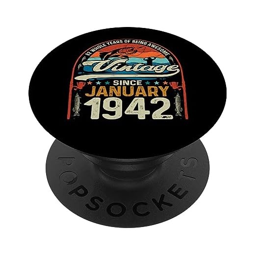 82 cumpleaños 82 años amante de la pesca Vintage enero 1942 PopSockets PopGrip Intercambiable