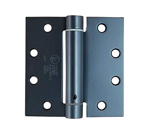 Hinge Outlet 4.5 Inch Square Spring Hinges – Commercial Grade, Adjustable Self-Closing Door Hinges for Quiet, Secure Closing (Flat Black, 2 Pack) by Hinge Outlet - Used condition - US$49.84