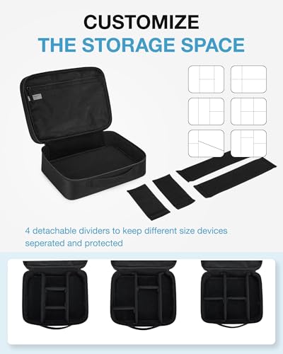 bagsmart Extra Large Double Layer Portable Travel Cable Organiser Bag Electronics Accessories Storage Case for Charger, Adaptors, Kindle, Hard Drives (Black-Lightweight) - Image 3