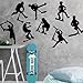 Set von 8 Stunt-Scooter-Wandaufklebern, Jungenzimmer, Kinderzimmer, Stunt-Scooter, Fahrrad, Sport, Wandtattoo, Schlafzimmer, Vinyl-Dekor, 56 cm breit x 25 cm hoch