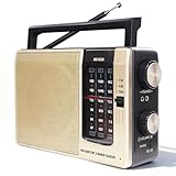 Radio FM AM portátil, Radio alimentado por batería y corriente AC, Radio de maletín para personas mayores, Radio de onda media, Radio pequeño con altavoz, Radio sencillo para personas mayores, Radio