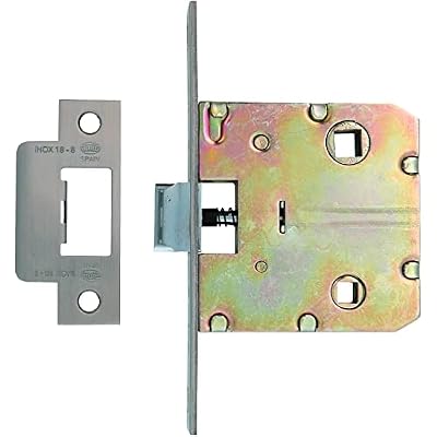 Amig - Picaporte Unificado Mod.2100 para Puertas de Madera de Paso a Baños, Cocinas o Habitaciones - Cierre de Embutir de Acero Inoxidable - De Entrada 50 mm - Frente en Canto Cuadrado
