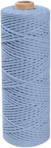 Maxee 3mm x 200m 100% Cotton Macrame Cord Cotton Rope Thread Lace Thread for handicrafts, Wedding and Christmas Decorations, Plant Hangers - white