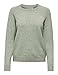 ONLY Damen Melierter Strickpullover | Langarm Oberteil Rundhals Basic | Knit Sweater Regular Fit ONLLESLY, Farben:Hellgrün, Größe:M