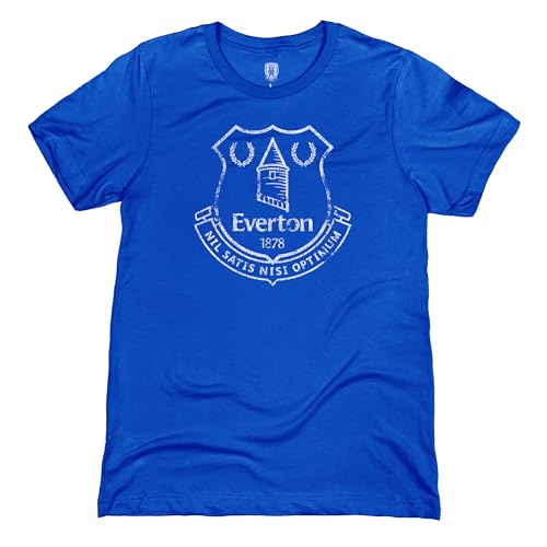 Everton FC Color Badge Premium Cotton T-Shirt - Royal (US, Alpha, X-Large, Regular, Regular, Royal Blue)