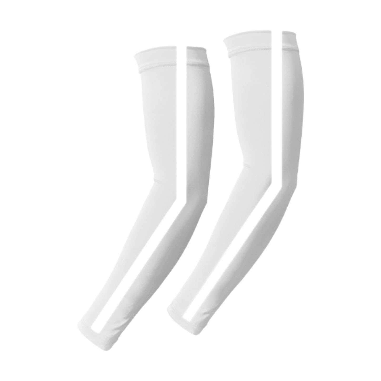 NIVAA Cooling Arm Sleeves Summer Compression Sleeves for Cycling Fishing Gardening white-image-9