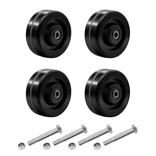 5x2 Caster Wheels, Phenolic Wheel, Trailer Wheels- Set of 4 with Strong Capacity 4000 LB, High Temperature Resistance: -50F to +250F. Use for Trolleys, Flatbeds, Trailer Jack(4 Pack)