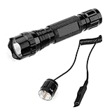 WINDFIRE 501B Torcia tattica 1 modalità torcia portatile super luminosa con interruttore a pressione e guida Picatinny laterale di montaggio a 45° con anello offset montaggio laterale (batteria non
