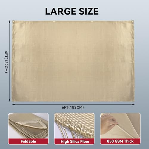 Image of ARCCAPTAIN 2PC Welding Blanket 6x8FT, 1022F Heat Resistant Fabric Blankets