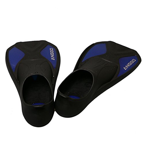 Anggo Snorkel Fins, Short Diving Swim Fins/Swimming Flippers Lightweight For Adult Kids Men Womens (Blue, Large) #TOP7