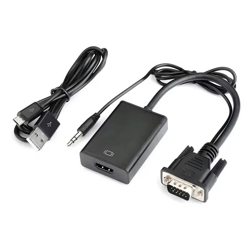 Image of FORIDA VGA to HDMI Converter with Audio & USB Power, VGA Male to HDMI Female Adapter, Supports 1080p FHD, Plug & Play for PC, Laptop, Desktop to HDTV, Monitor, Projector (Direction VGA to HDMI Only)