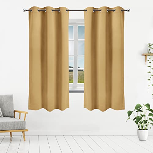 Utopia Bedding Blackout Curtains For Bedroom, Grommet Window Curtains 54 Inch Length 2 Panels, Thermal Insulated Drapes For Living Room (Light Brown, 42W X 54L Inches) #TOP2