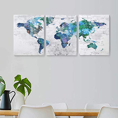 Wall Art for Living Room Wall Decor for Bedroom Abstract Canvas Wall Art World Map Canvas Prints 12x16x3 Framed Wall Art Easy to Hang Wall Decorations Modern Popular Wall Decoration