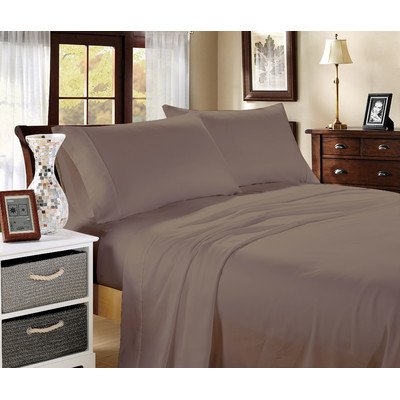 Extravagant Collection - 4PC Sheet Set (with Elastic All Around Fitted Sheet) - Genuine Egyptian Cotton 400 Thread Count Queen 100% Egyptian Cotton Taupe Solid by Extravagant Sheets