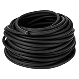 100 ft Latex Rubber Tubing 3/8 inch OD 1/4 inch ID Multicolor Natural Latex Tube Surgical Tubing Sling Rubber Band Fitness Hose, 1 Continuous Piece(Black)