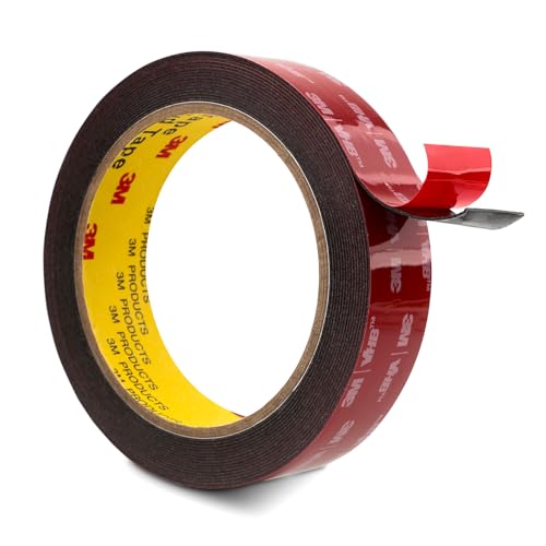 Image of 3M Double Sided Tape Heavy Duty 1 inch x 15.4 Ft, Mounting Tape Black 5925 | Foam Tape Strong Adhesive Waterproof for Automotive Car Decor Home Office Logos Indoor Outdoor, 0.025in Thick