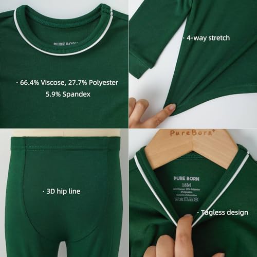 Image of pureborn Baby Pajamas Set Toddler Snug Fit Cotton Sleepwear 2pcs 12M-7Y