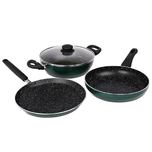 Prestige Omega Deluxe Non-Stick Cookware 3 Pc Set | PFOA Free 5-L...