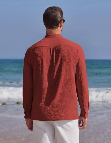 Image of Bellstone Men's Cotton Blend Solid Regular Fit Full Sleeve Short Kurtas | Men's Trendy Short Kurta | Ethnic Stylish Casual Lightweight Summer Kurta for Daily and Occasion Use