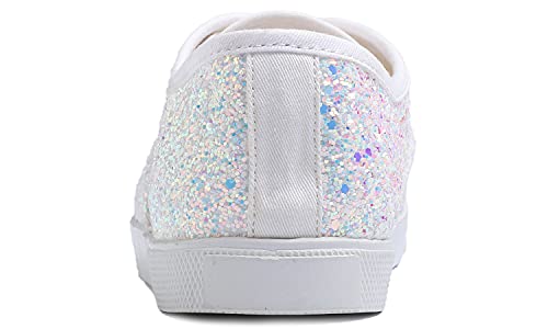 Image of FEVERSOLE Women's Fashion Dress Sneakers Party Bling Casual Flats Embellished Shoes