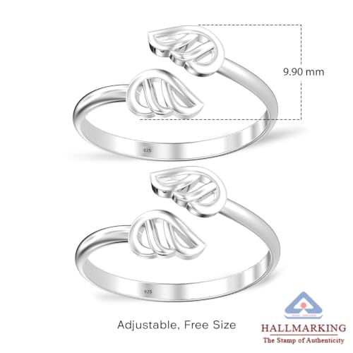Image of TRUESILVER ACPL 925 Sterling Silver Toe Rings for Women (Adjustable) BIS Hallmarked Multi-Design Bichiya | Pure Chandi Foot Jewelry | Gift for Mom, Anniversary, Birthday