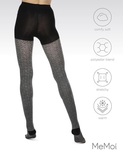 Image of MeMoi Women's Flattering Floral and Circular Pattern Sweater Tights