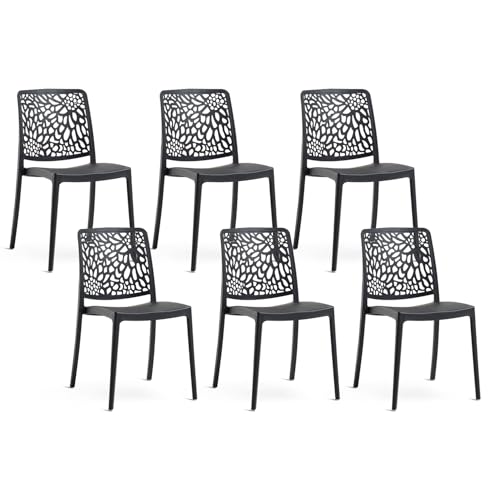 SIEDITI FUORI E DENTRO Chaises de Jardin en polypropylène avec Fibre de Verre, chaises empilables pour extérieur ou intérieur, Design Moderne et Naturel -...