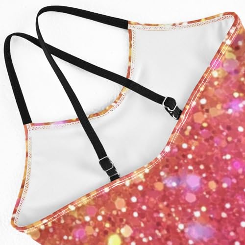 susiyo Rainbow Glitter Background Girls One Piece Swimsuits with Adjustable Straps Bathing Suits for 3-10 Years Old4