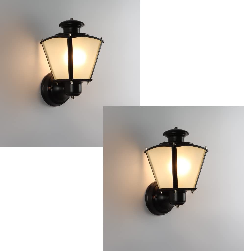 LIODOR Metal&frosted glass Waterproof Outdoor Lighting Exterior Wall Light Traditional For Staircase,Terrace Walls,Terrace Gardens,Boundary Walls,Stilt Parking (2) (B0B868FYLN) Amazon Price History, Amazon Price Tracker