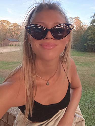 Retro Vintage Narrow Cat Eye Sunglasses for Women Trendy Shades Pointy Cateye Sun Glasses OS21232