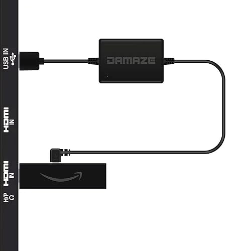 DAMAZE Cable adaptador de corriente USB para Fire TV Stick 4K cable de alimentación de repuesto que alimenta tu Fire TV Stick o barras de