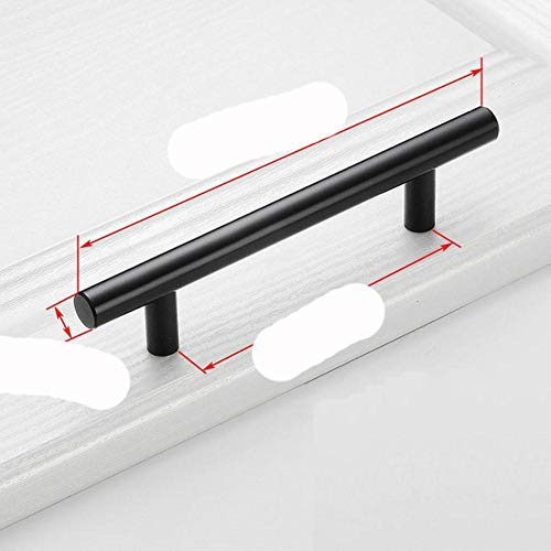 SEOLQX Poignée d'armoire dorée noire en acier inoxydable brossé bouton de porte d'armoire de cuisine tiroir de meubles tire matériel tire poignée de barre-noir 64mm