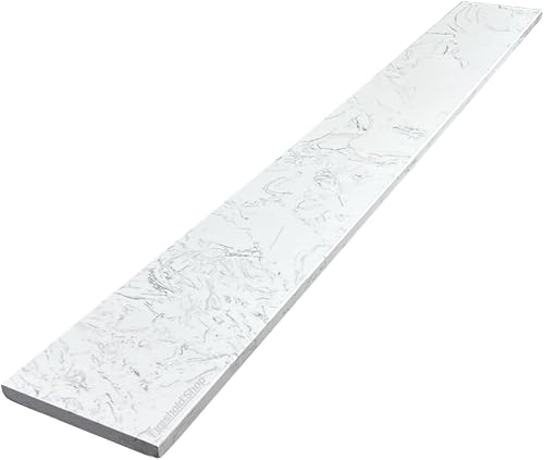 Statuario - Umbral de mármol diseñado por Statuario para sistemas de bandeja de ducha Schluter Kerdi y azulejos Redi (3 x 60 pulgadas)