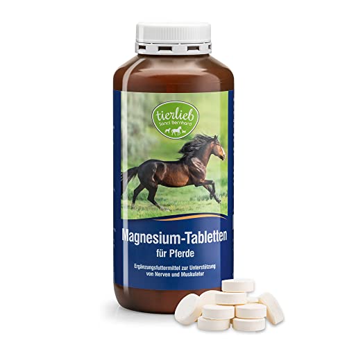 Sanct Bernhard tierlieb Magnesium-Tabletten für Pferde | Ergänzungsfuttermittel zur Unterstützung von Nerven & Muskulatur | 170 Tabletten